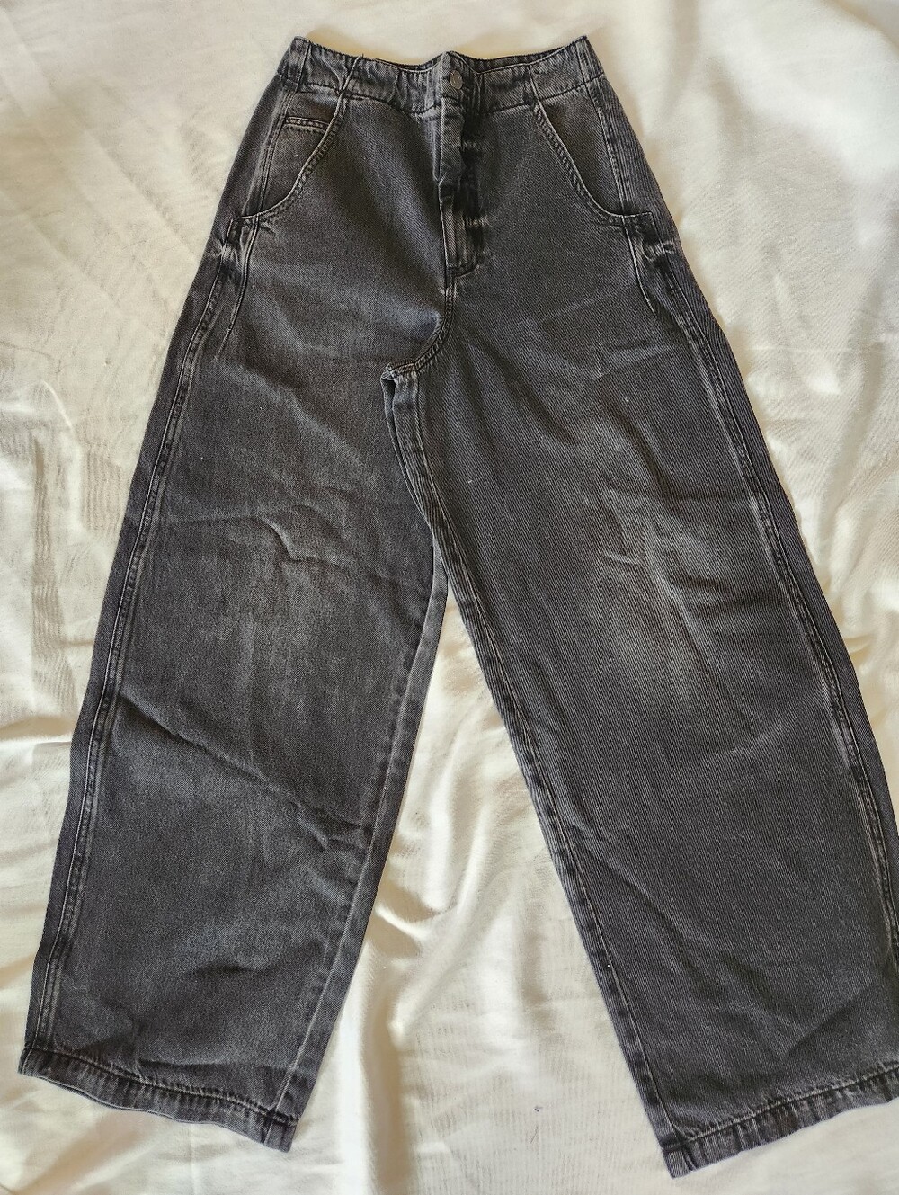 Pistola Lottie High Rise Relaxed Bowed Leg Jeans Black Gray Wash Size 25 NWT